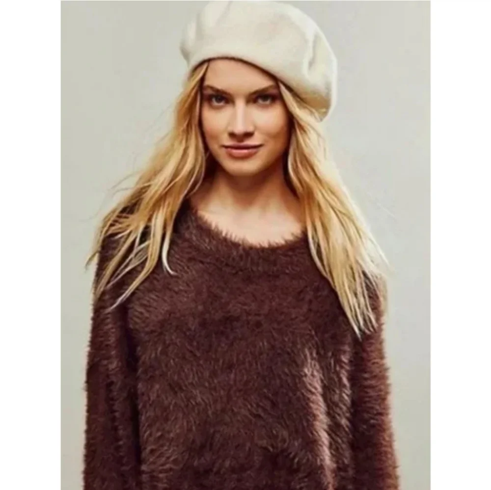 Free People Harrison Bunny Sweater In Mocha